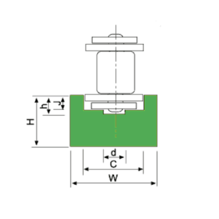 Perfil guia para cadena de rodillos simple 08B-1 tipo MU-2 paso 1/2"