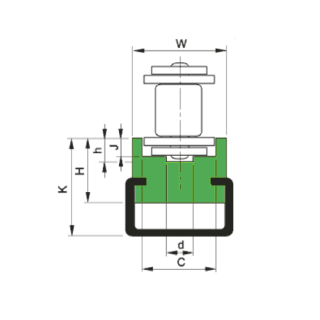 Perfil guia para cadena de rodillos simple 16B-1 tipo MUCG-5 paso 1"