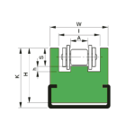 Perfil guia para cadena de rodillos simple 08B-1 tipo MUCCG-2 paso 1/2"