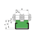 Perfil guia para cadena de rodillos doble 06B-2 tipo MTCGD-1 paso 3/8"