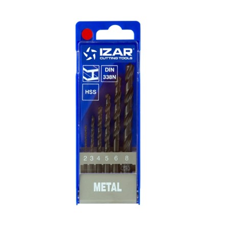 Juego de brocas DIN-338 6 ud. Izar 2-3-4-5-6-8 HSS (1010) art.30230