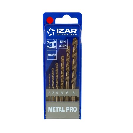 Juego de brocas DIN-338 6 ud. Izar 2-3-4-5-6-8 HSS Co (1016) art.30231