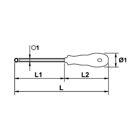 Destornillador punta esfera con varilla hexagonal Ega Master 3x75 Mastertork codigo 66502