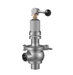 Valvula de alivio DIN macho-macho Inoxpa A-316L DN-65 EPDM FDA 0-6 bar con maneta