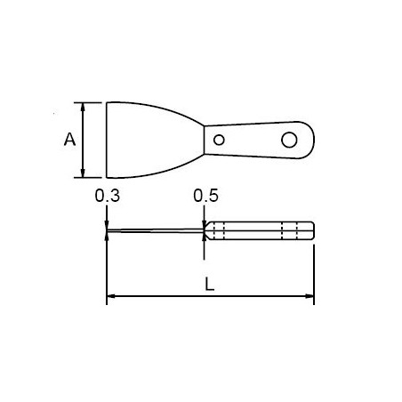 Espatula mango madera Ega Master 40x200 mm. antichispa Cu-Be codigo 36034