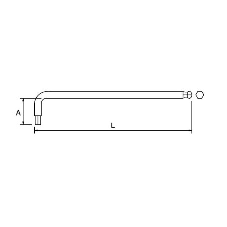 Llave hexagonal de bola serie larga Ega Master 10 mm. antichispa Cu-Be codigo 70415