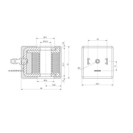 Bobina Aignep B2 talla 30 10 mm. 110 V. AC. 50/60 Hz. 11 VA. SOL11110A9000