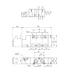 Electrovalvula monoestable Aignep 5/2 1/4" retorno neumatico muelle 01VS550003