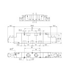 Electrovalvula monoestable Aignep 5/3 O.C. 1/2" retorno muelle 01VS07OC05
