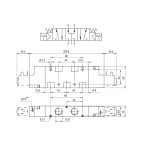 Electrovalvula monoestable Aignep 5/3 P.C. 1/2" retorno muelle 01VS07PC05