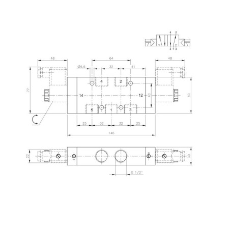 Electrovalvula inox. biestable Aignep 5/2 1/2"   X1VS150005