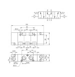 Valvula monoestable Aignep 5/3 P.C. 1/4" retorno muelle 01VP07PC03