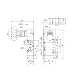 Valvula palanca 5/3 Aignep O.C. 1/4" 3 posiciones fijas 01VL27OC03