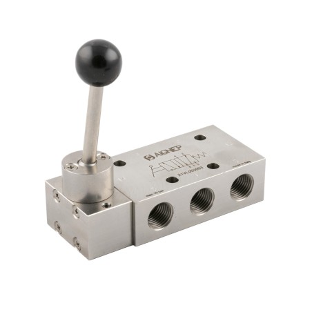 Valvula de palanca inox. monoestable Aignep 3/2 N.C. 1/4"  X1VL03NC03