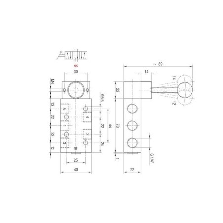 Bobina talla 22 Aignep 9 mm. 24 V. AC. 5 VA. SOL01024A2000