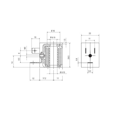 Bobina Atex talla 22 Aignep 9 mm. 24 V. DC. 3 W. SOLX1024C1000