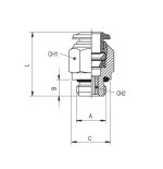 Racor recto cilindrico macho con torica Aignep 14 1/2" codigo 50020N 14 1/2