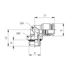 Racor codo giratorio cilindrico macho Aignep 6 1/8" codigo 55116 6 1/8