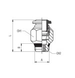 Racor recto macho conico Aignep 5 1/8" codigo 50000 5 1/8