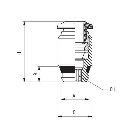 Racor recto conico macho hexagono interior Aignep 4 M5 codigo 50010 4 M5