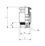 Racor recto conico macho hexagono interior Aignep 6 M5 codigo 50010 6 M5