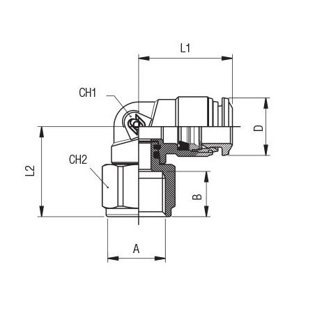 Racor codo giratorio hembra Aignep 6 1/8" codigo 50106 6 1/8