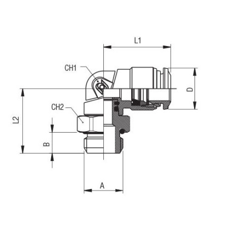 Racor codo giratorio conico macho Aignep 10 1/4" codigo 50111 10 1/4