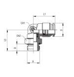 Racor codo giratorio conico macho Aignep 10 1/4" codigo 50111 10 1/4