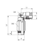 Racor codo prolongado giratorio conico macho Aignep 6 1/8" codigo 50121 6 1/8