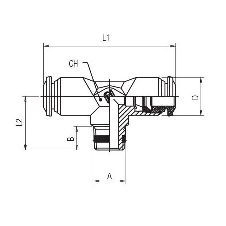 Racor te conica macho Aignep 8 1/4" codigo 50200 8 1/4