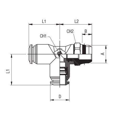 Racor te lateral giratoria conica macho Aignep 8 1/2" codigo 50223 8 1/2
