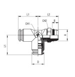 Racor te lateral giratoria conica macho Aignep 8 1/2" codigo 50223 8 1/2