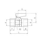 Valvula de paso hembra-hembra FKM Aignep 1/2" 1/2" codigo 6305 1/2 1/2