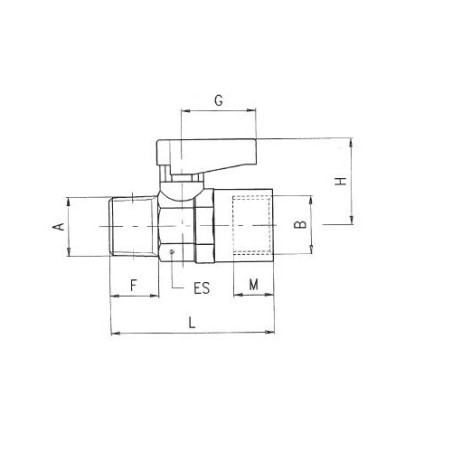 Valvula de paso macho conico-hembra FKM Aignep 1/4" 1/8" codigo 6315 1/4 1/8