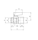 Valvula de paso macho cilindrico-hembra NBR Aignep 1/4" 1/4" codigo 6320 1/4 1/4