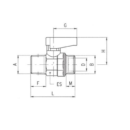 Valvula de paso macho conico-macho cilindrico NBR Aignep 1/8" 1/4" codigo 6330 1/4 1/8