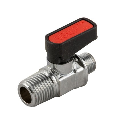 Valvula de paso macho conico-macho cilindrico NBR Aignep 1/4" 1/8" codigo 6330 1/4 1/4
