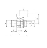Valvula de paso macho conico-macho cilindrico NBR Aignep 1/4" 1/8" codigo 6330 1/4 1/4