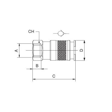 Enchufe hembra Aignep rosca 1/4" codigo 192 1/4