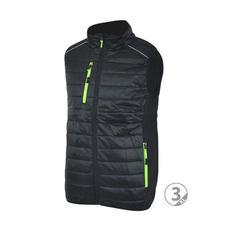 Chaleco acolchado ligero talla 37 negro-verde Planet talla S