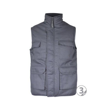 Chaleco cremallera central multibolsillo gris Denver talla 3XL