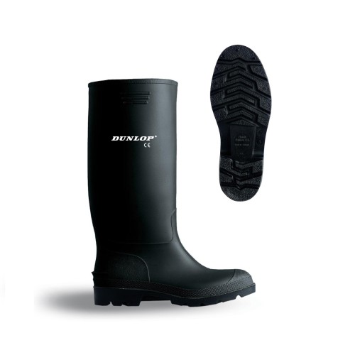 Bota de agua negra Dunlop PVC caña alta 380BVBL talla 39