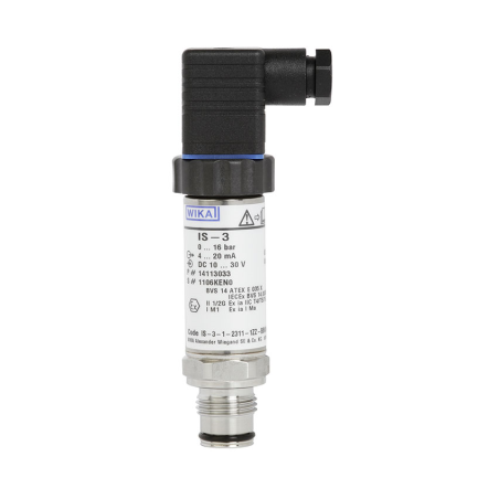 Sensor de presion a/inox. Wika IS-3 0...400 bar rosca G 1/2" B 4-20 mA. 10-30 V.DC. codigo 14122707