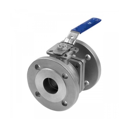 Valvula de esfera 2 piezas paso total a/inox. A-316 con bridas DN-125 y pletina ISO PN-16