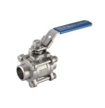 Valvula de esfera 3 piezas paso total a/inox. A-316 soldar (butt weld) 1" y pletina ISO PN-63