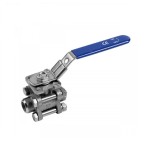 Valvula de esfera 3 piezas paso total a/inox. A-316 con rosca 1-1/2" y pletina ISO PN-63