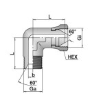 ADAPTADOR CODO M-HG CONO 60º A/INOX. 1/4" BSP