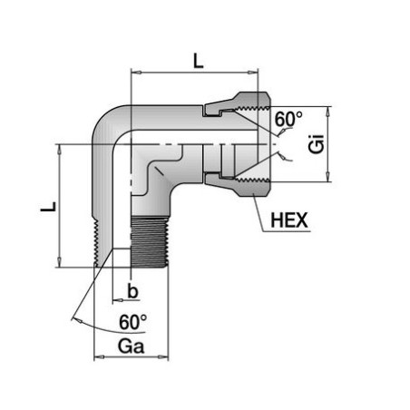 ADAPTADOR CODO M-HG CONO 60º A/INOX. 1/2" BSP