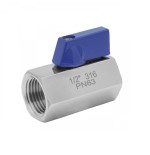 Minivalvula de esfera paso reducido a/inox. A-316 con rosca 1/4" H-H PN-63