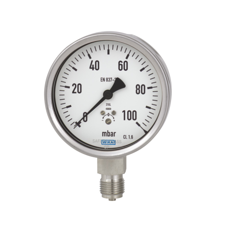 Manometro Wika 632.50.100 0...400 mbar G 1/2" B inferior codigo 9854959